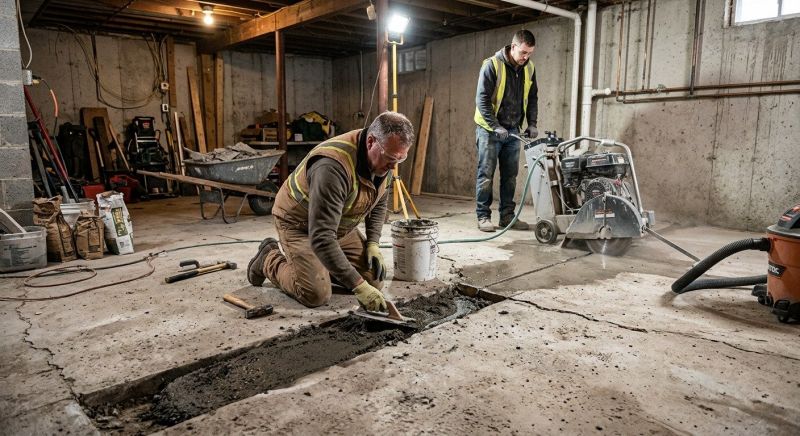 Cracked Basement Floor Repair in Clermont, FL